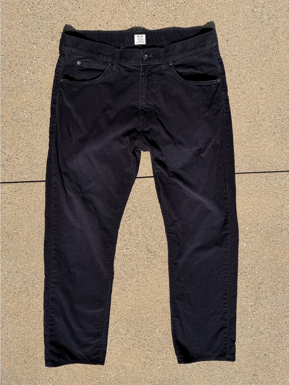 Men's J. Crew Straight Leg Corduroy Pants in Charcoal size 33 - 30